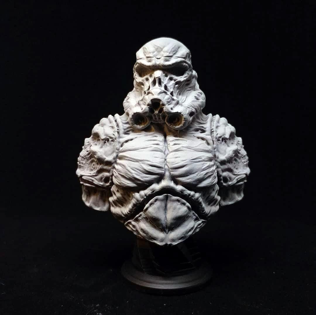Unpainted UNDEAD BUST - Necromorph Soldier image 2