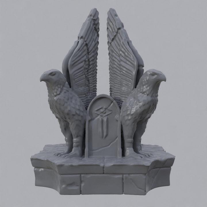 Unpainted Ancient Hilltop Ruin - Bird Statue image 2