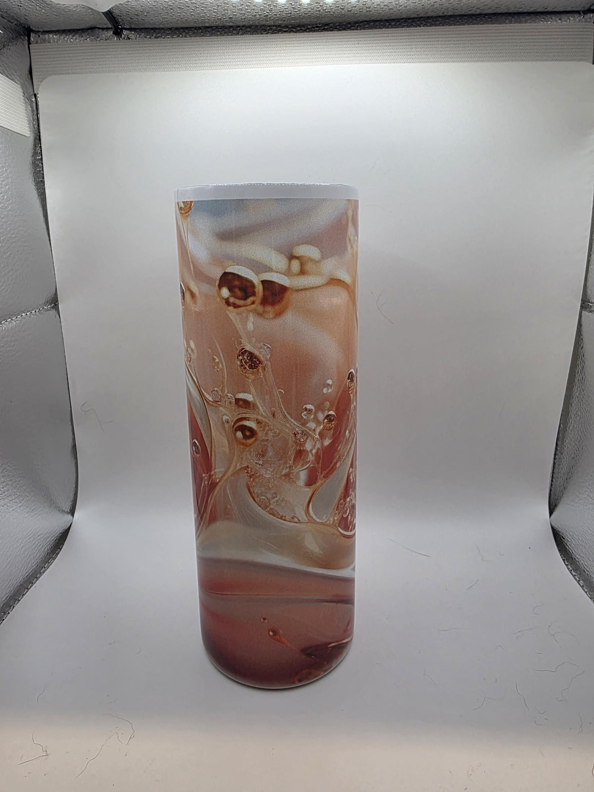 20 Ounce Tumbler with lid and straw and box Pink Hologram