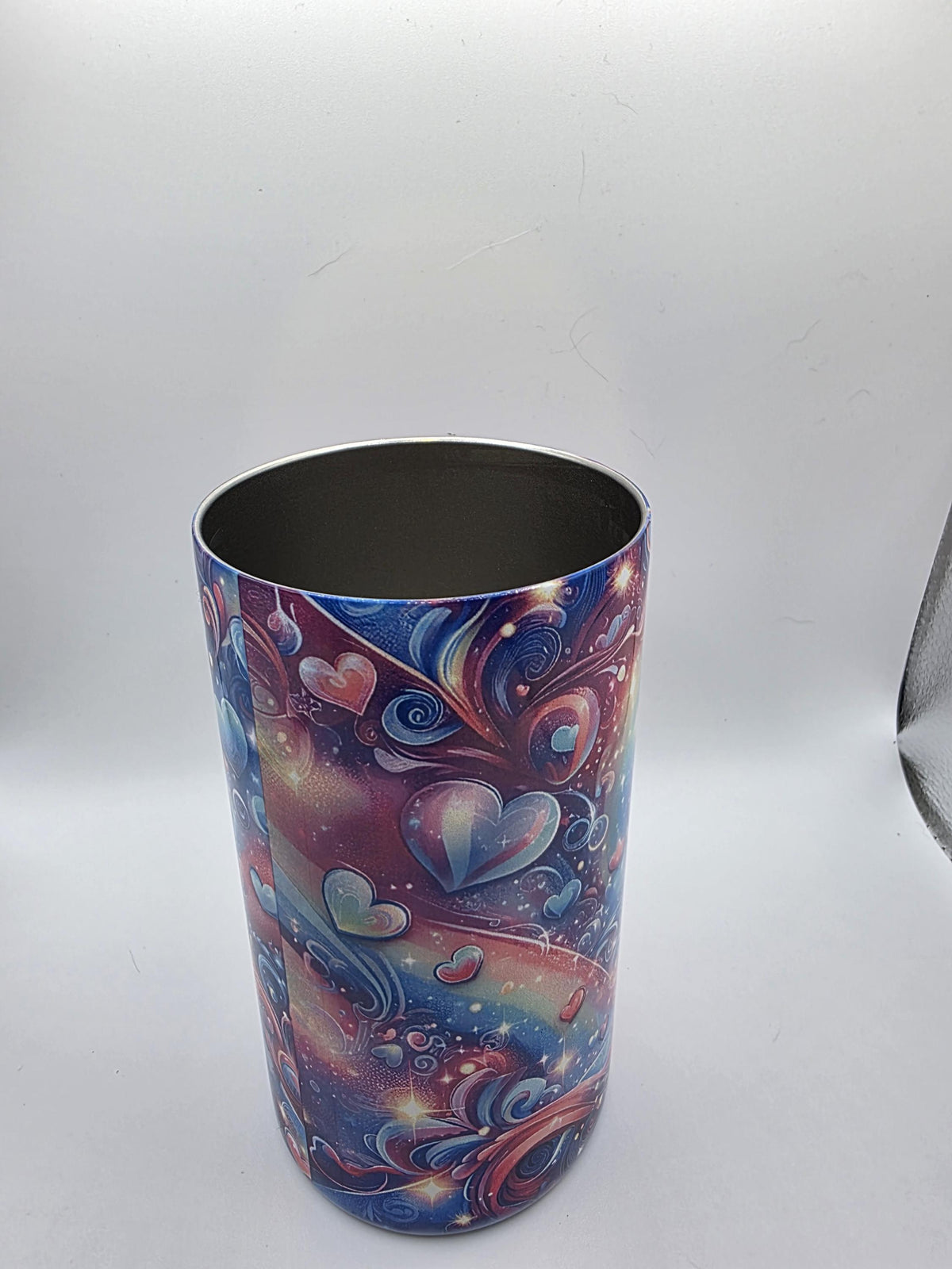 12 Ounce Kids Tumbler with lid and straw and box Unicorn and hearts