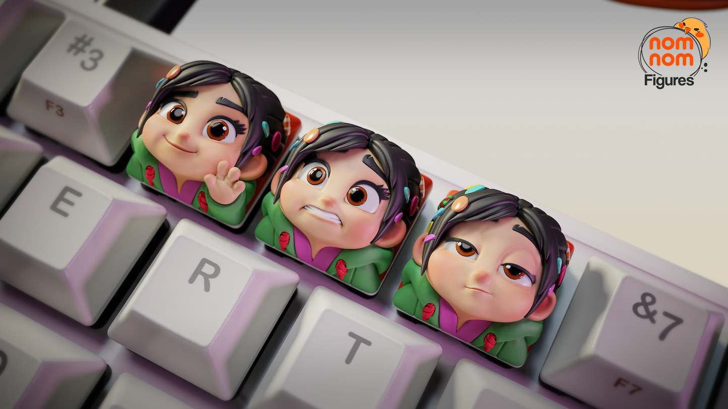 Unpainted Vanellope Von Scheweetz Wreck it Ralph Key Caps