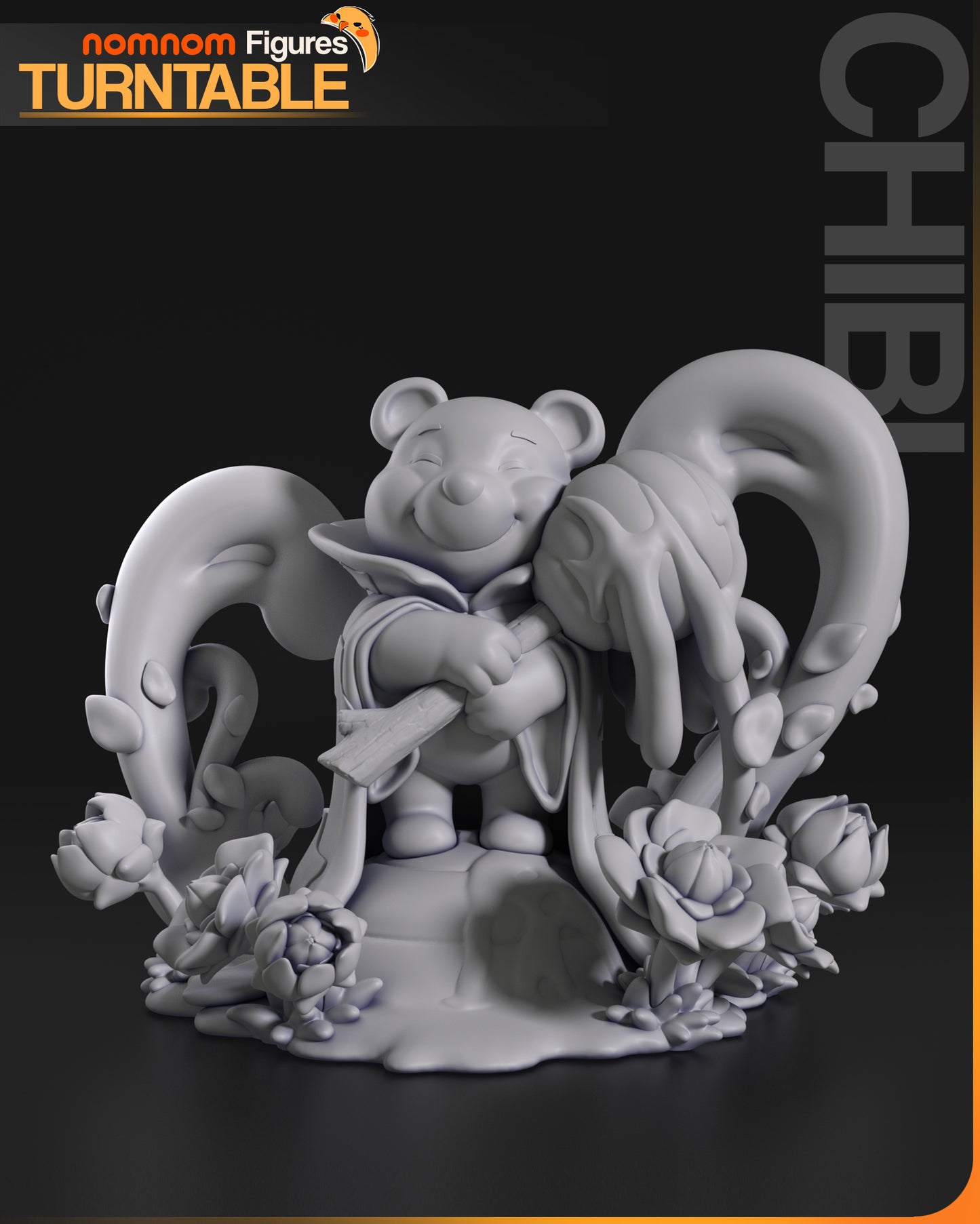Unpainted Nom Nom Chibi Pooh Lorcana image 1