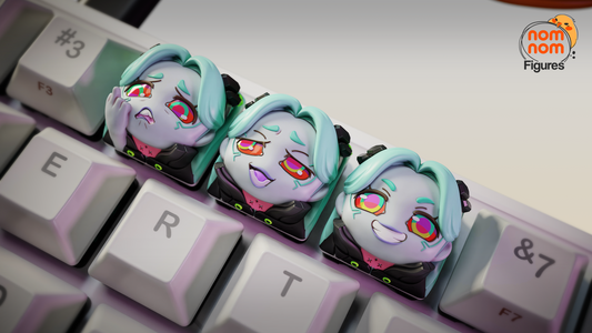 Unpainted Nom Nom Rebecca - Cyberpunk Key Caps image 0
