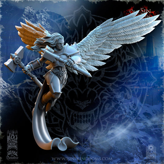 Unpainted Stormwolves Valkyrie Two Hammers image 0