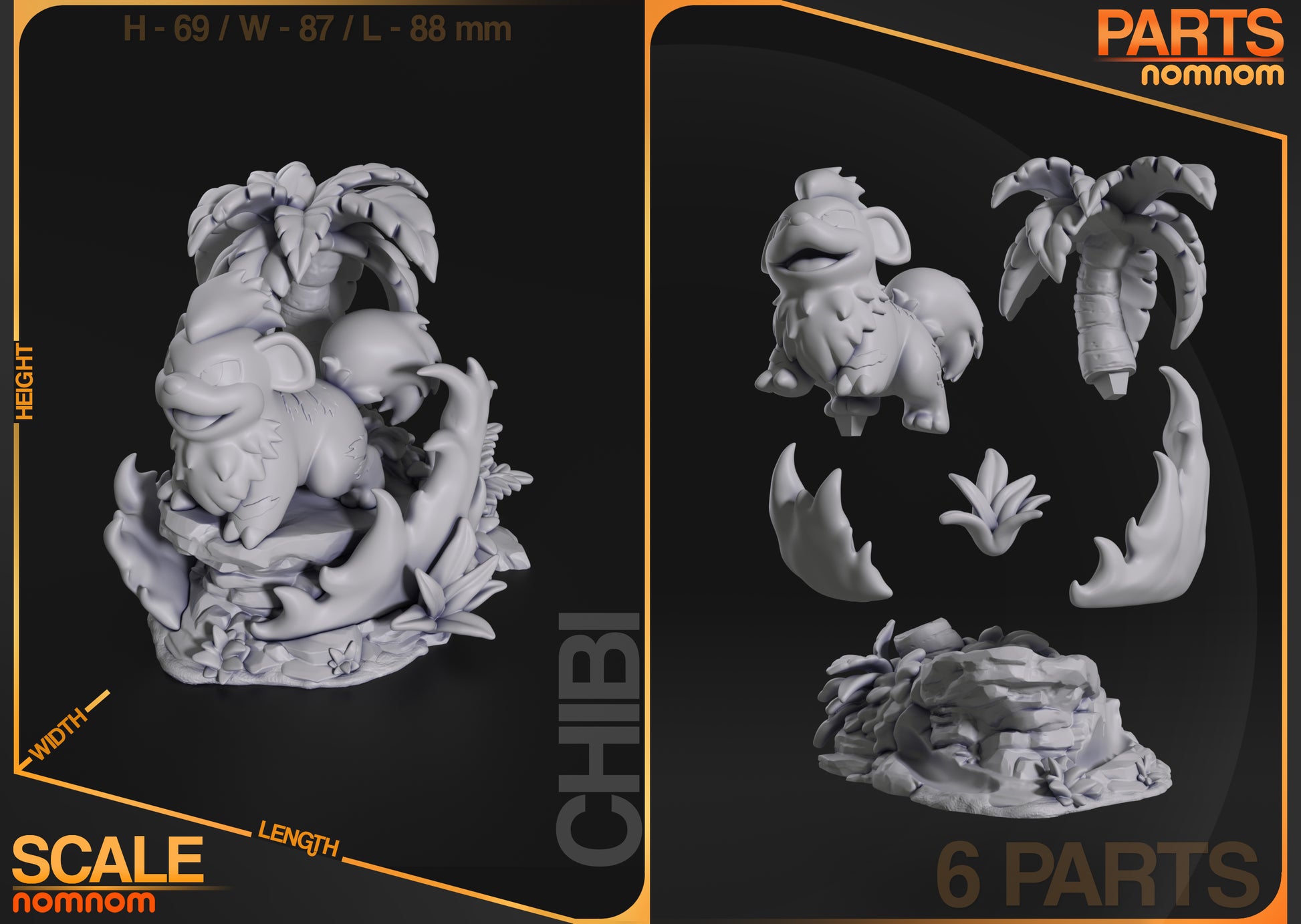 Unpainted Nom Nom Chibi Growlithe Pokemon image 6
