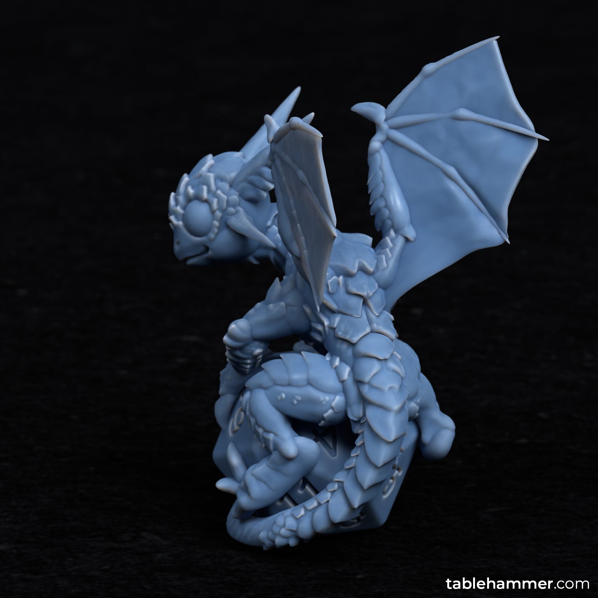 Unpainted Baby Dragon on top of dice image 4