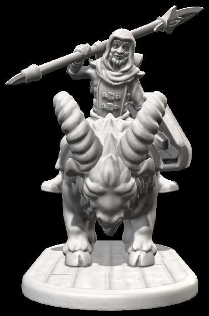 Unpainted Mounted Halfling Fighter image 3