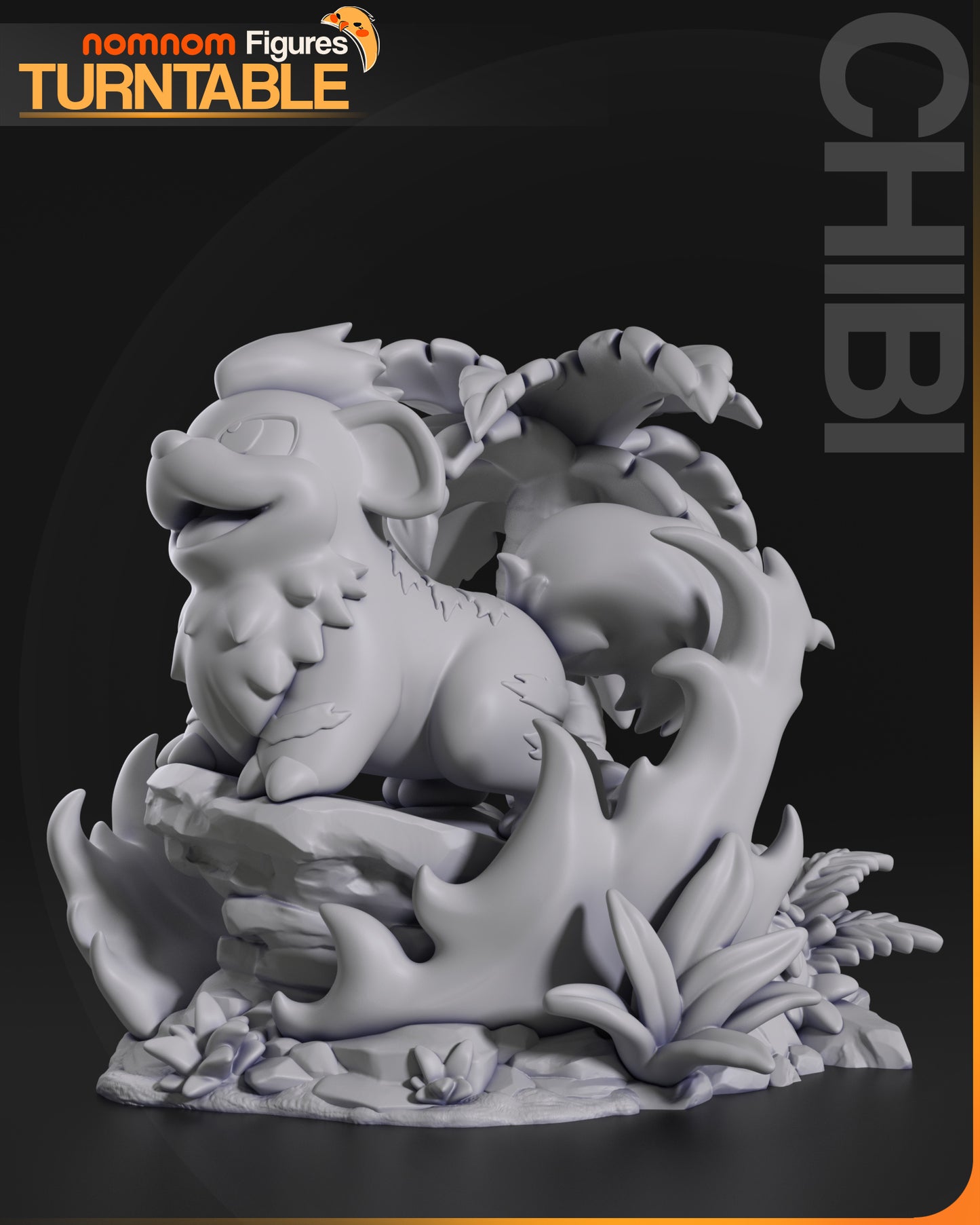 Unpainted Nom Nom Chibi Growlithe Pokemon image 2