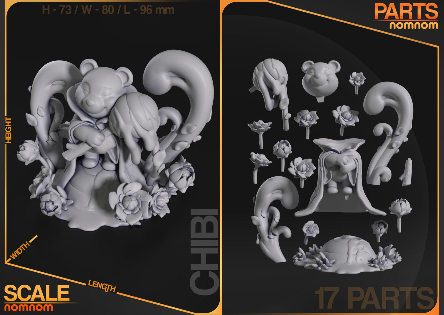 Unpainted Nom Nom Chibi Pooh Lorcana image 6