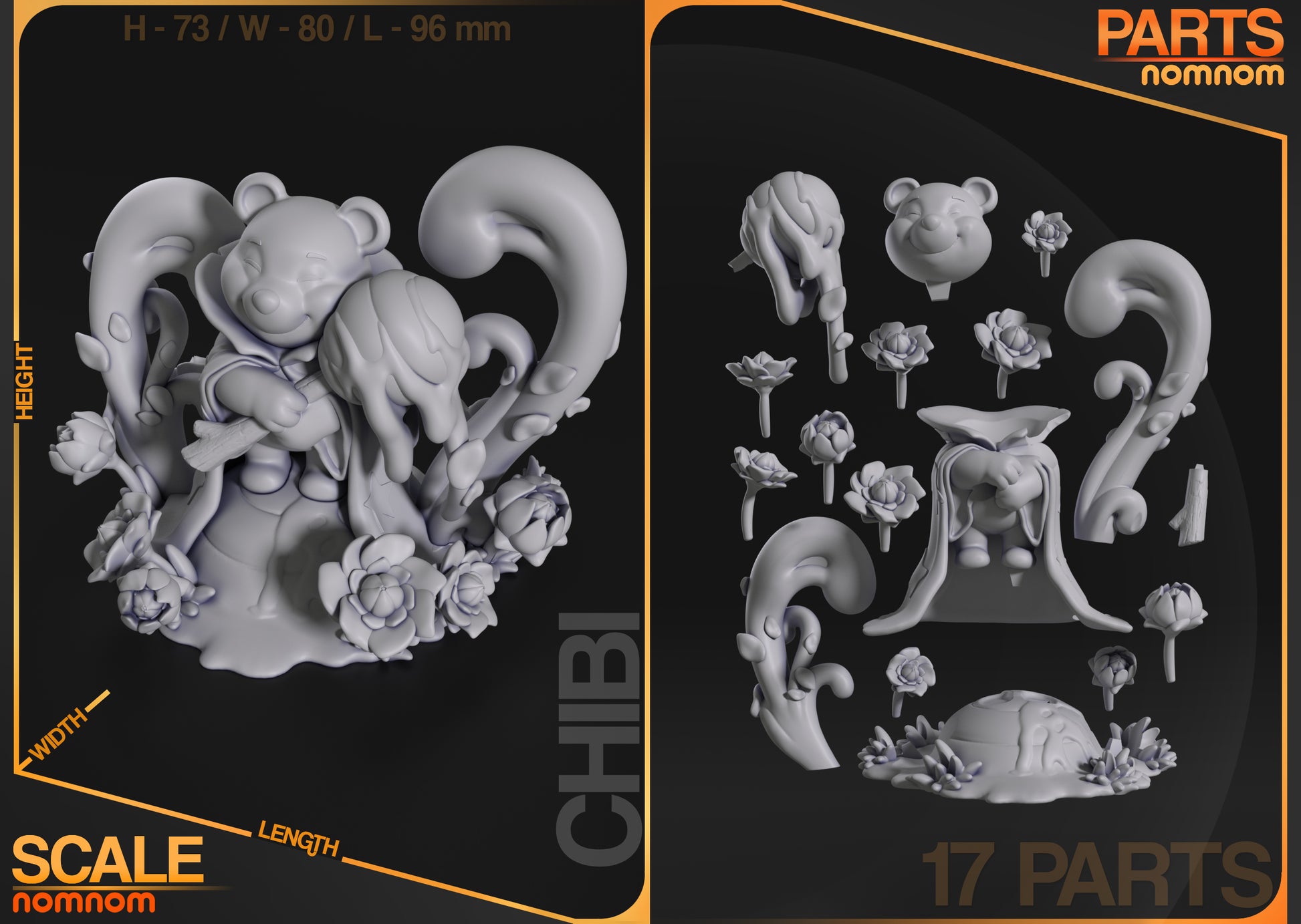 Unpainted Nom Nom Chibi Pooh Lorcana image 6