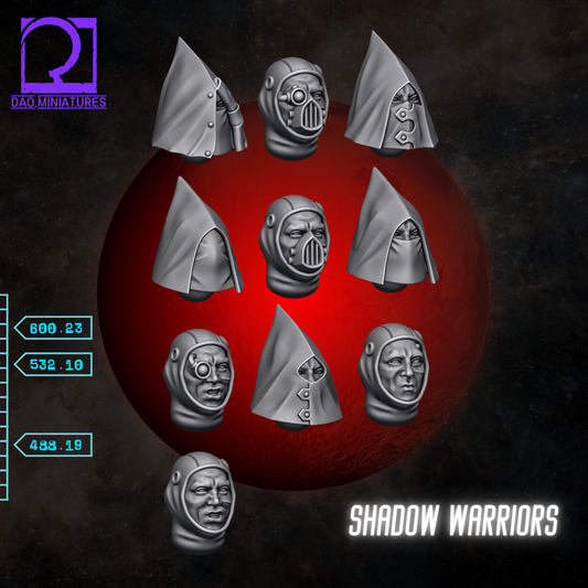 Unpainted Shadow Warriors Heads image 0
