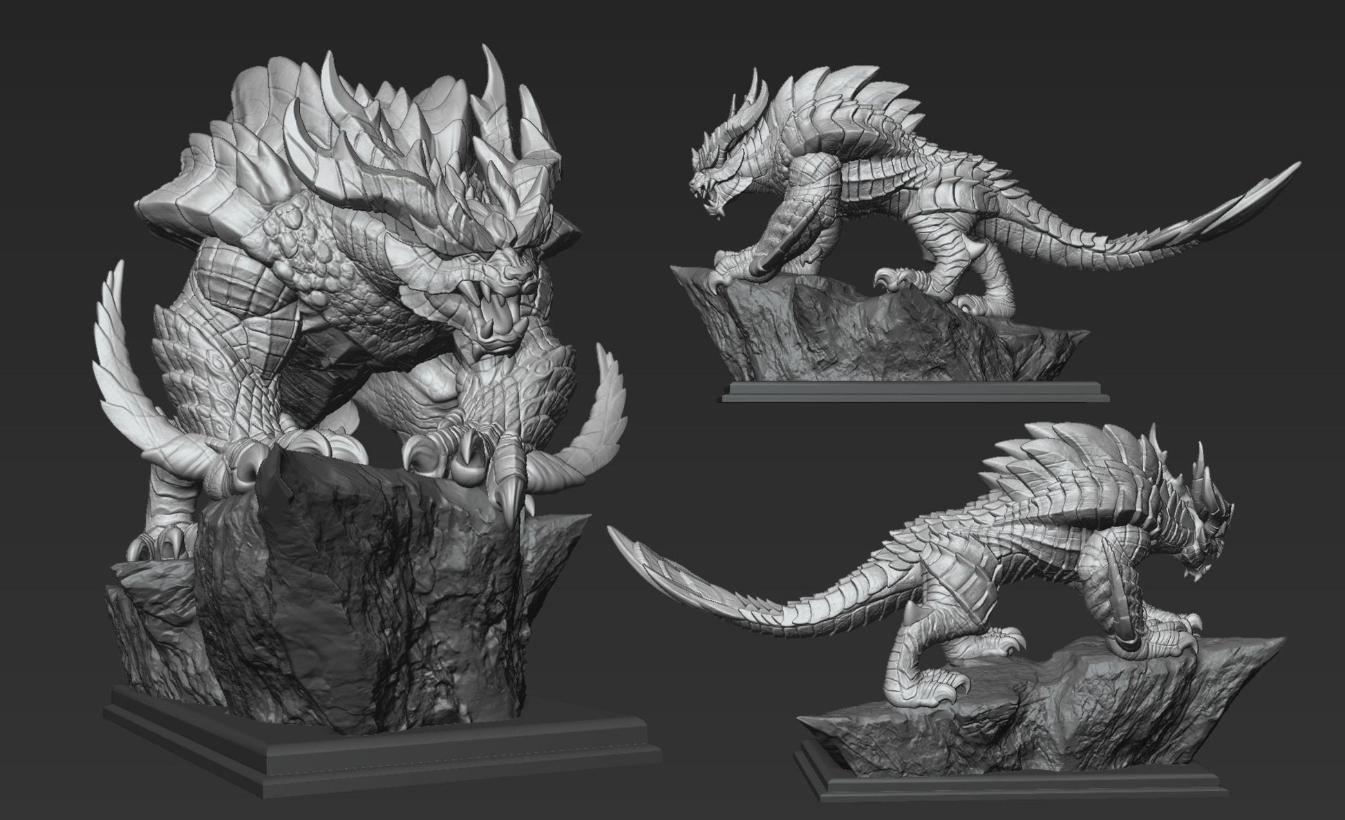 Unpainted The monster hunter blames the tiger dragon image 0