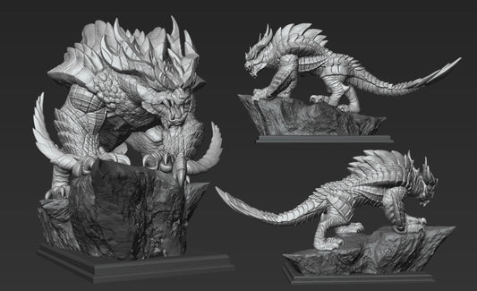 Unpainted The monster hunter blames the tiger dragon image 0