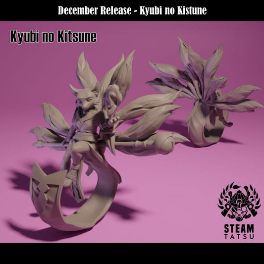 Unpainted Vibrant Kyubi No Kitsune 3D Printable Fox Model image 0
