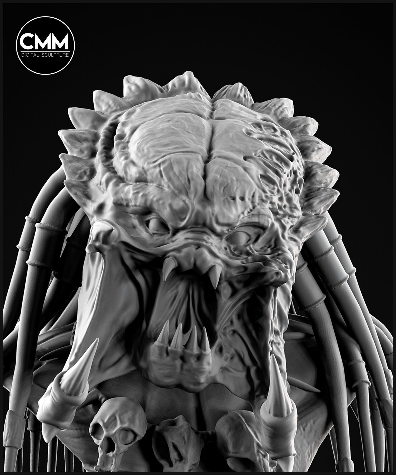Unpainted Predator Wolf bust image 0