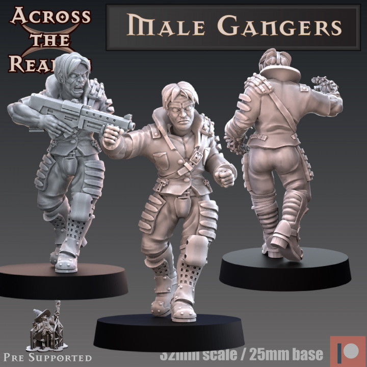 Unpainted Modular Male Gangers 3D Printable Miniatures for Gaming Fun image 1