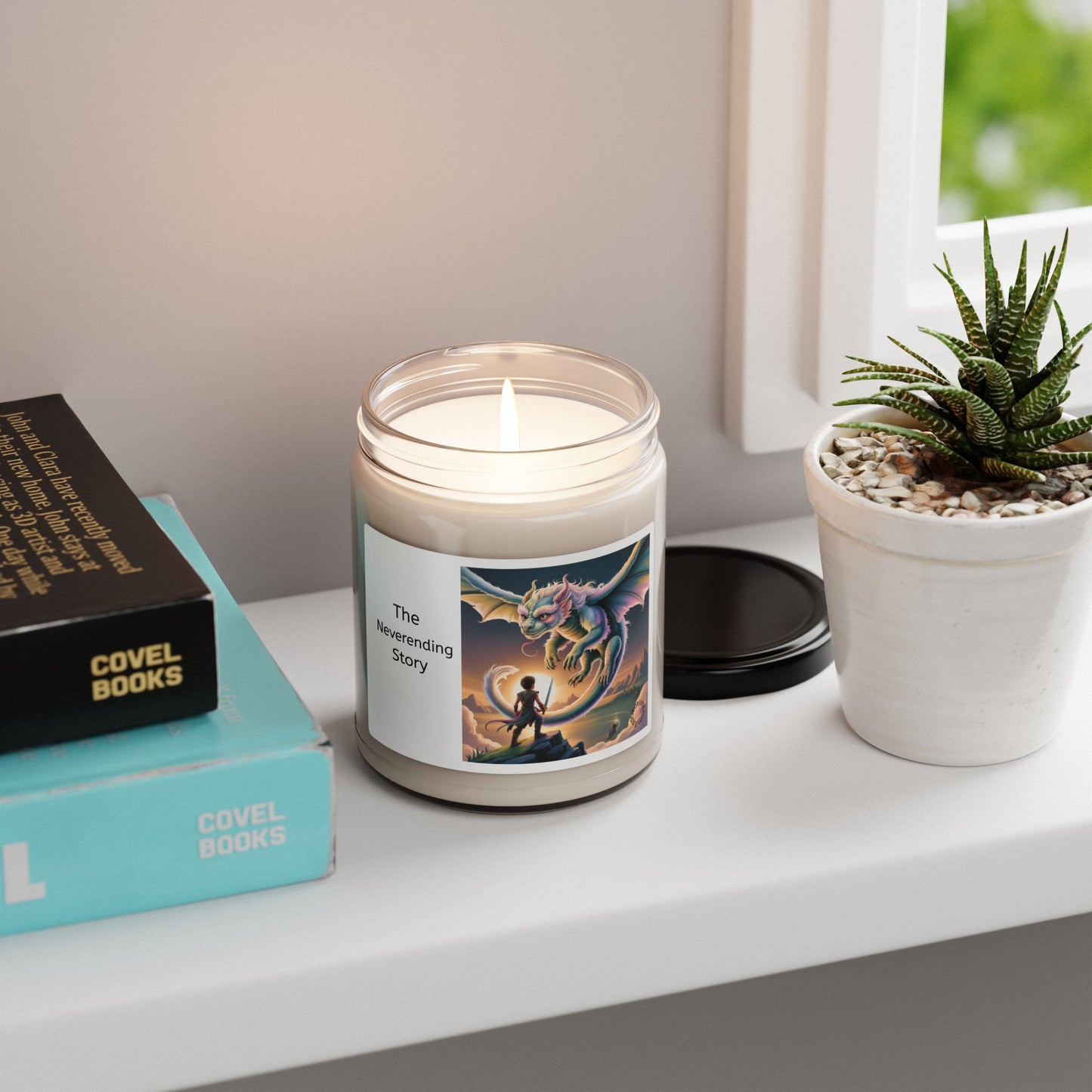Scented Soy Candle: The Neverending Story, Fantasy Decor, Gift for Readers, Dragon-Themed Candle, Cozy Home Fragrance