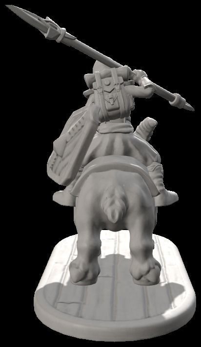 Unpainted Mounted Halfling Fighter image 0