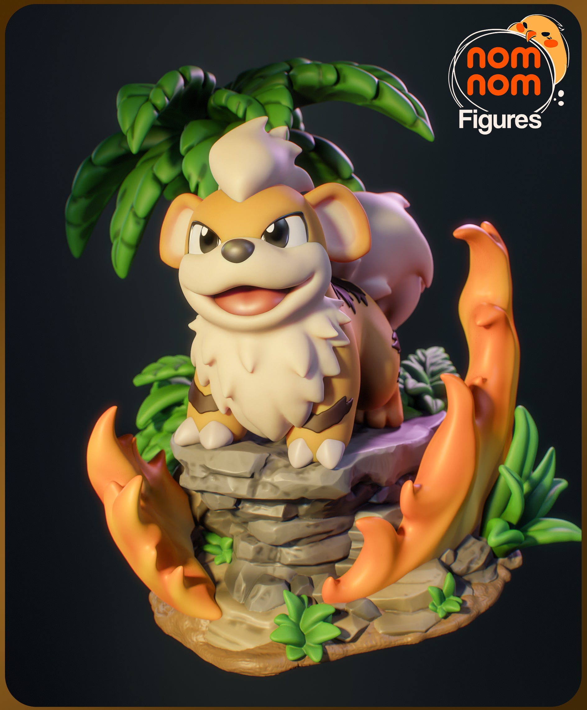 Unpainted Nom Nom Chibi Growlithe Pokemon image 4