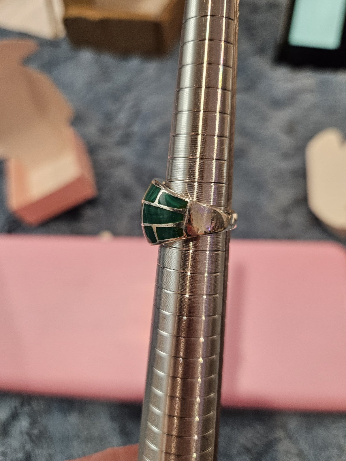 Malachite Ring Size 6