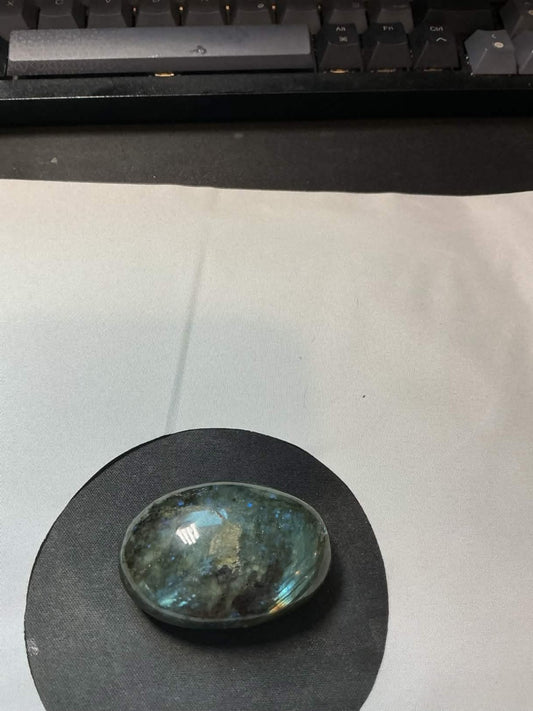 Labradorite, a type of feldspar mineral.