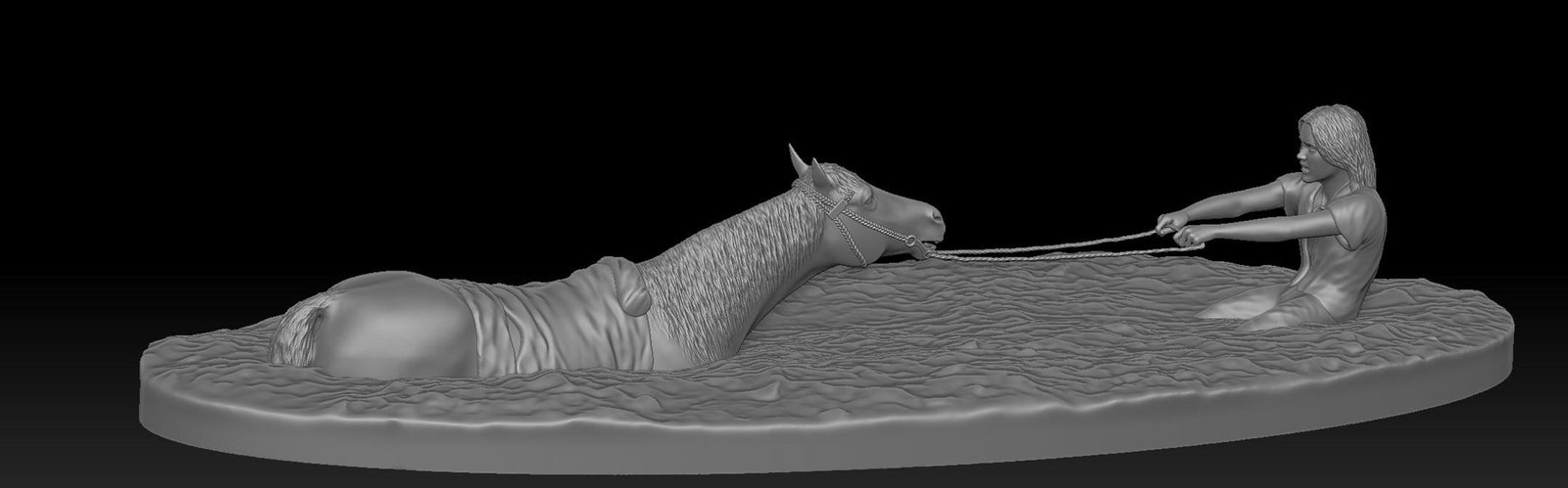 Unpainted Artax and Atreyu swamp of sadness Neverending Story 8 inches