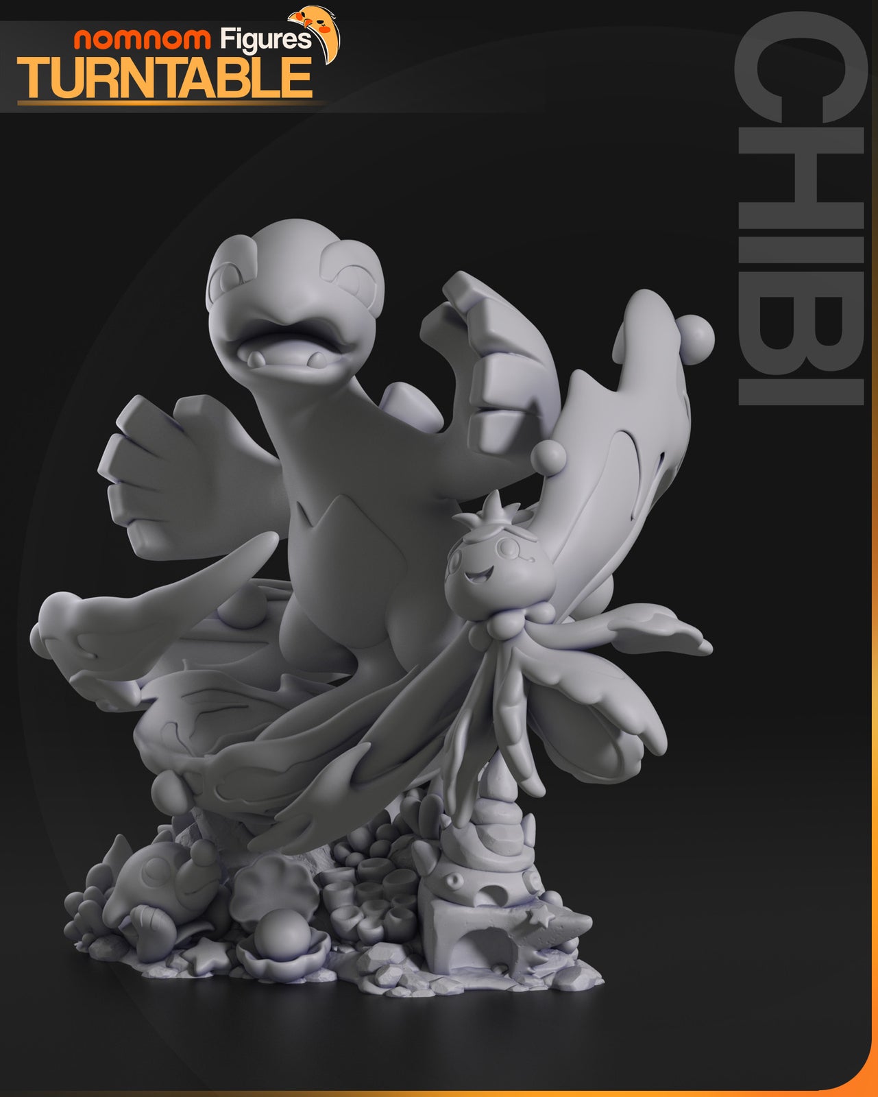 Unpainted Chibi Lugia from Pkemon