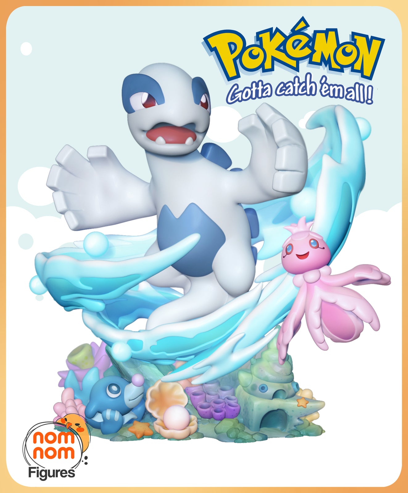 Unpainted Chibi Lugia from Pkemon