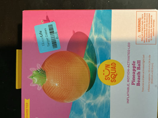 Sun Squad - Pineapple Light Up Beach Ball - Motion activated LED - Brand New