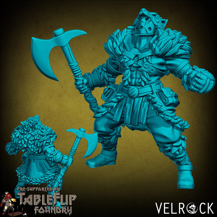Unpainted Male Human Outlander with Axe
