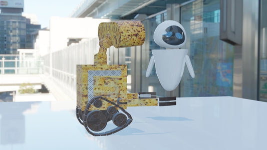 Unpainted wall e and eve from Disney