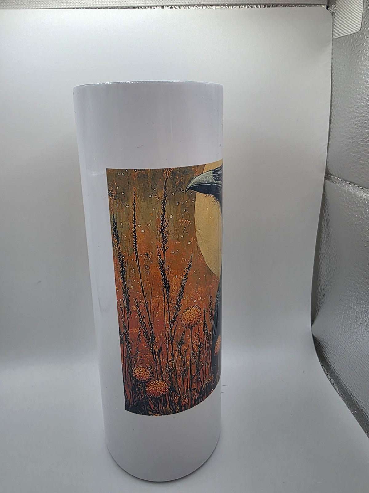 20 Ounce Metal Tumbler with lid and straw and box  Raven