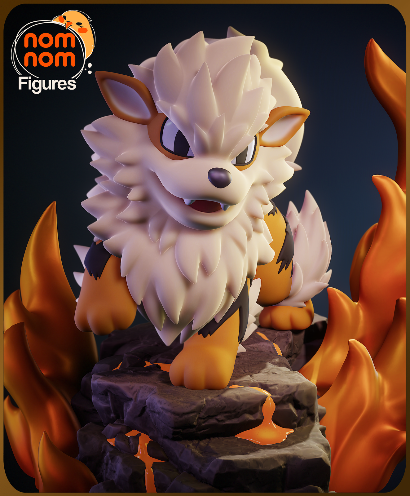 Unpainted Nom Nom Chibi Arcanine Pokemon