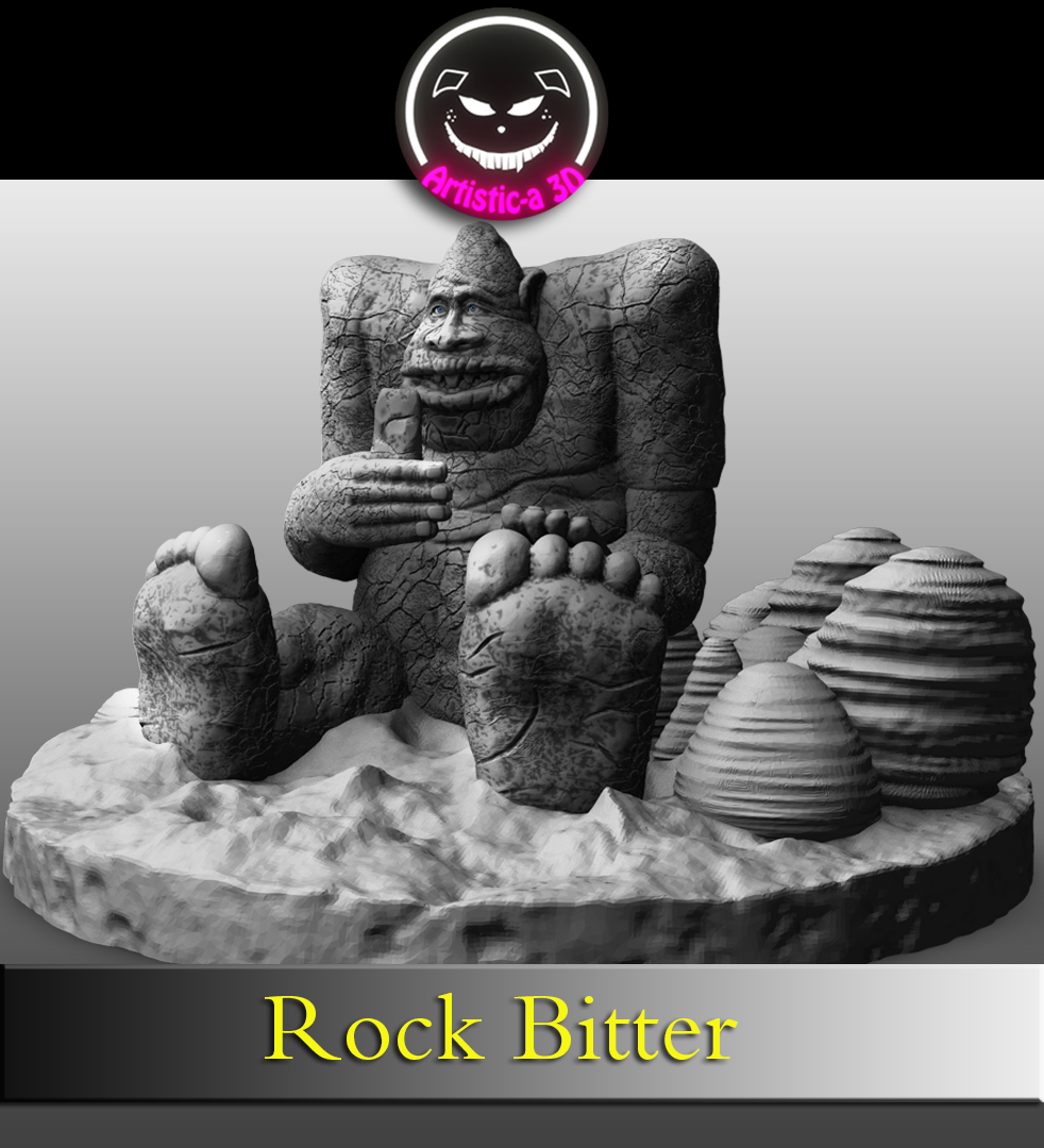 Unpainted Rockbiter Eating about 5inches