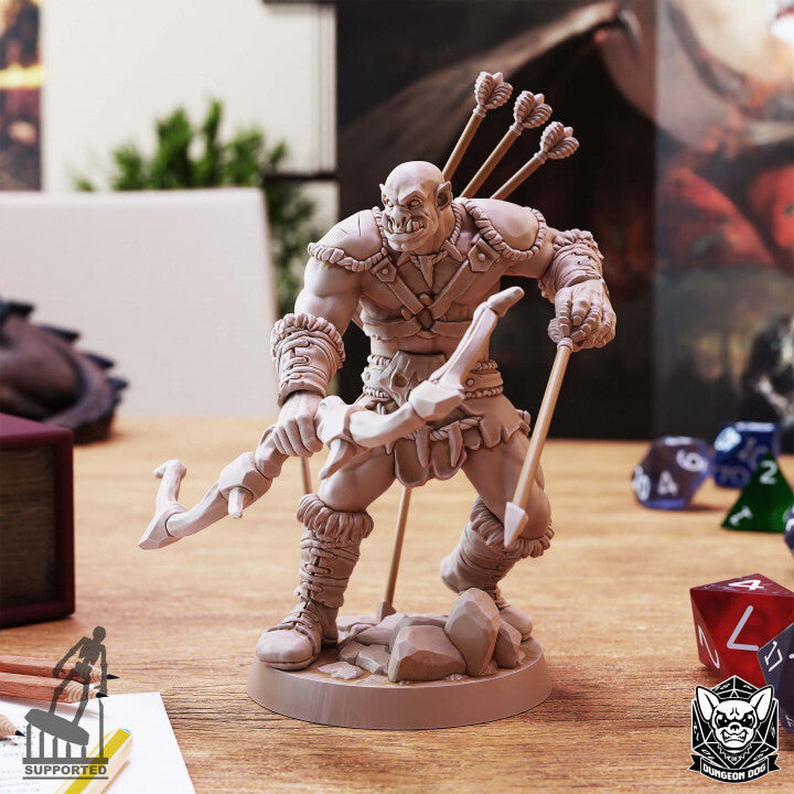 Unpainted Incredible 3D Printable Orc Model for Dungeon Adventures