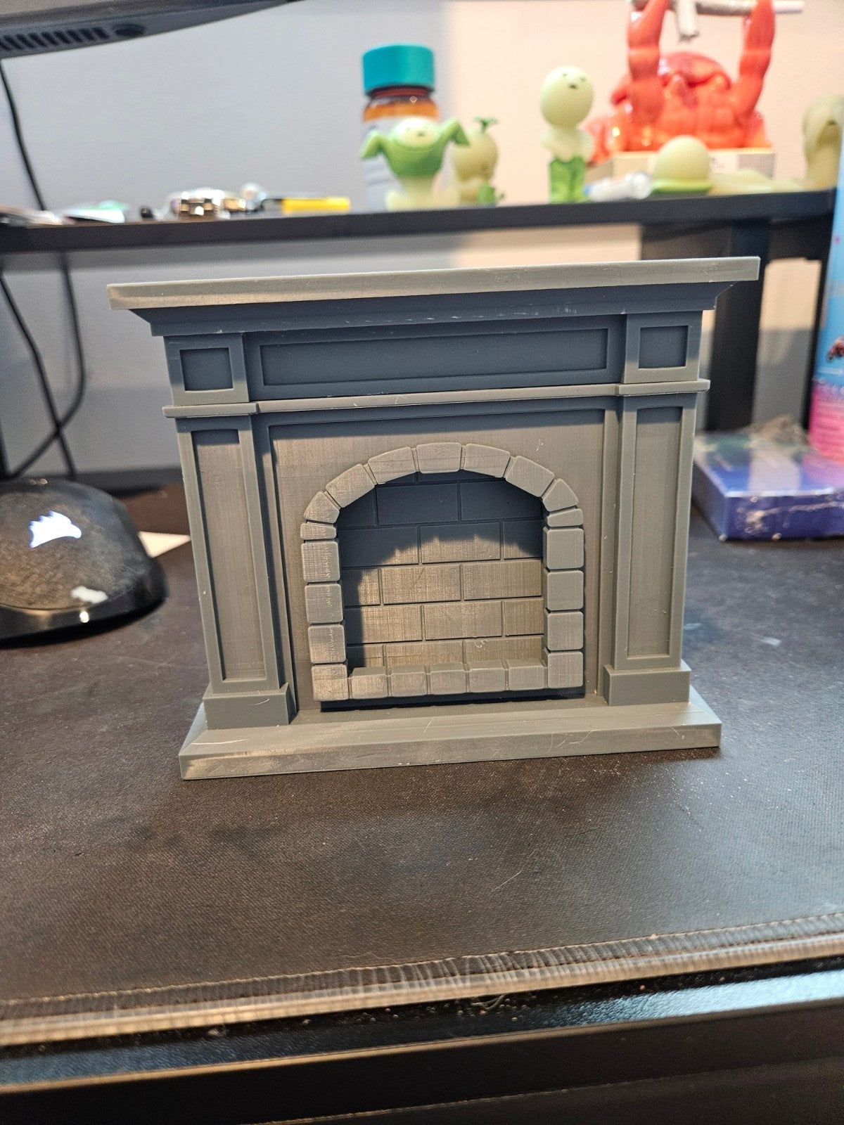 Unpainted dollhouse fireplace 1:12