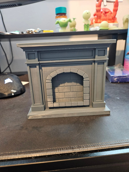 Unpainted dollhouse fireplace 1:12