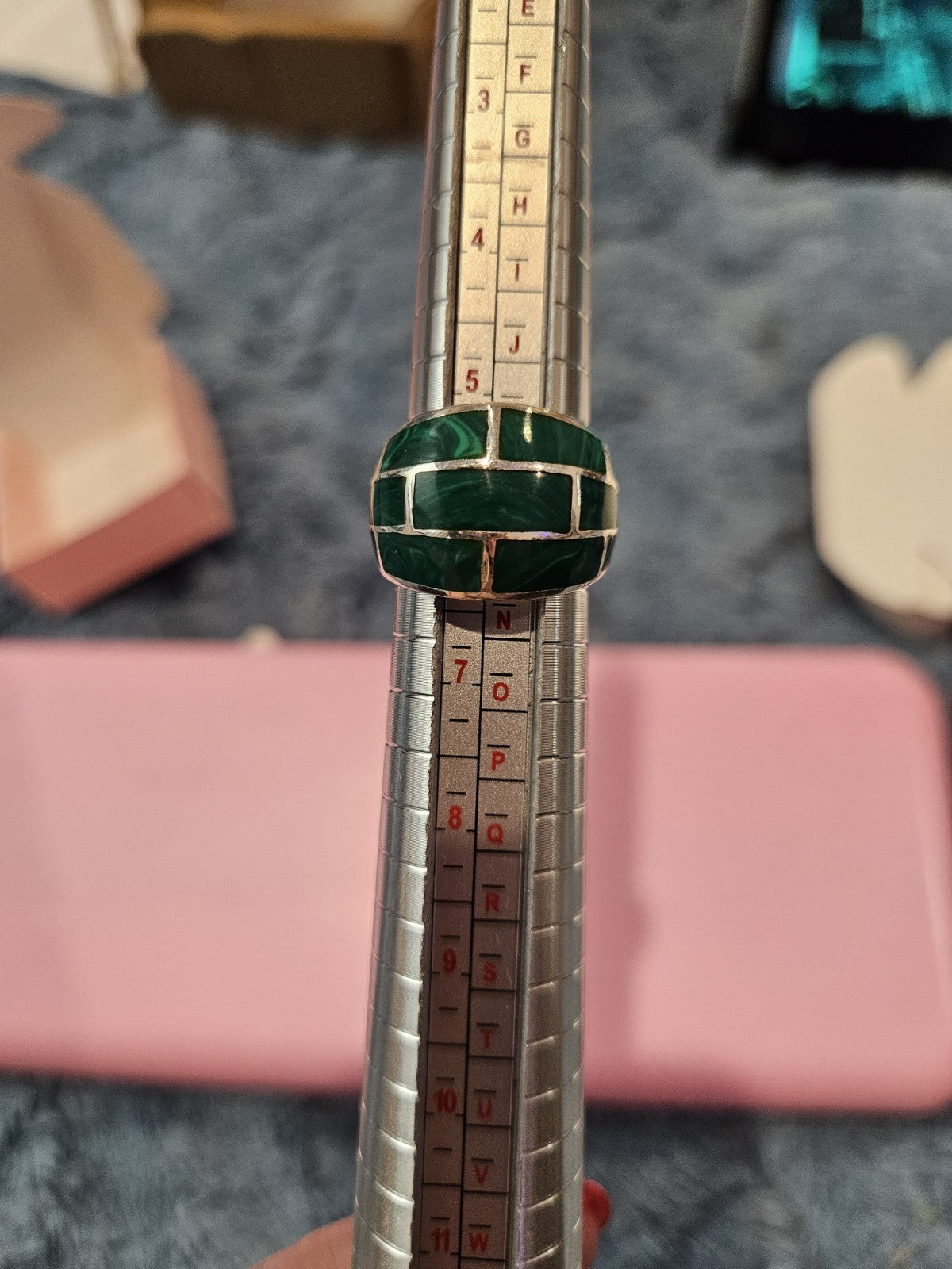 Malachite Ring Size 6