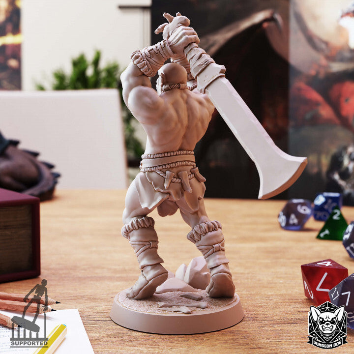 Unpainted High-Detail 3D Printable Orc Model for Dungeons & Dragons