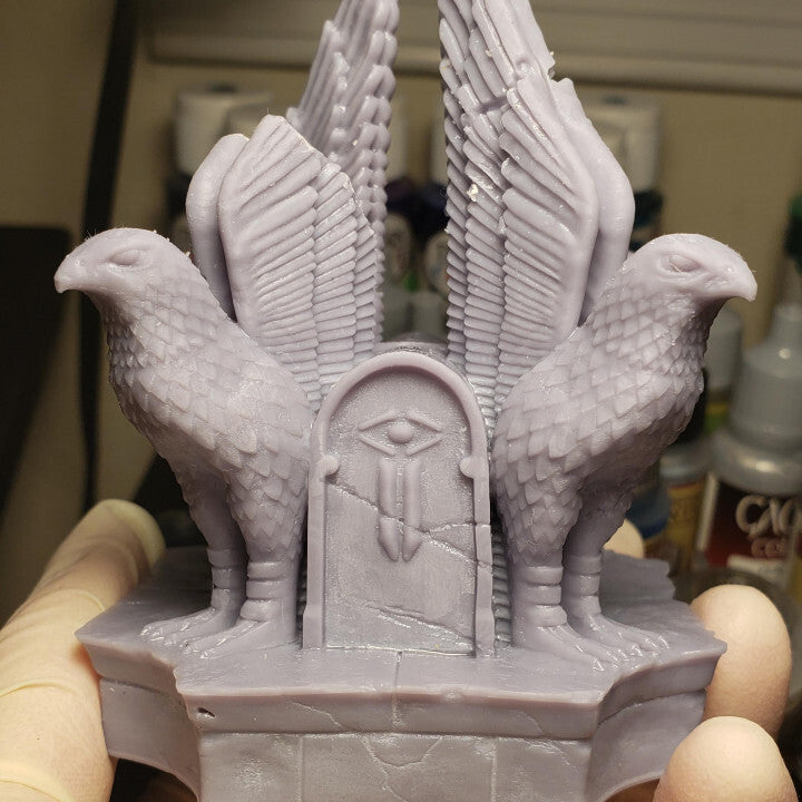 Unpainted Ancient Hilltop Ruin - Bird Statue