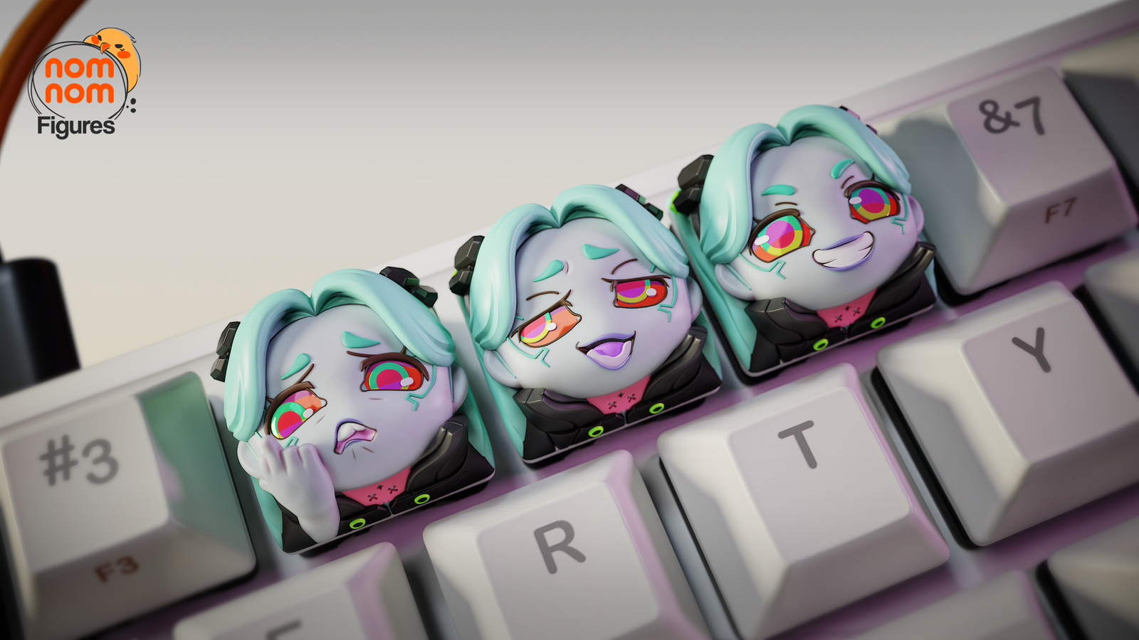 Unpainted Nom Nom Rebecca - Cyberpunk Key Caps