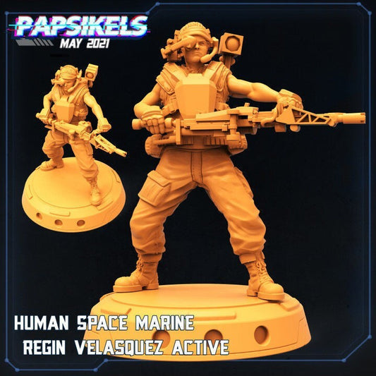 Unpainted HUMAN SPACE MARINE REGIN VELASQUEZ ACTIVE