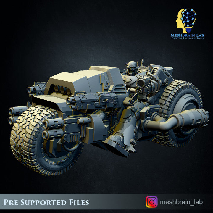 Unpainted Imperial Marines attack bikes