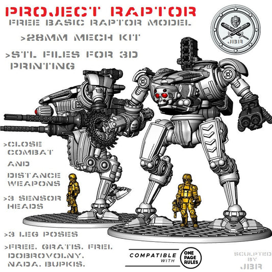 Unpainted Raptor Mech Kit set of 10