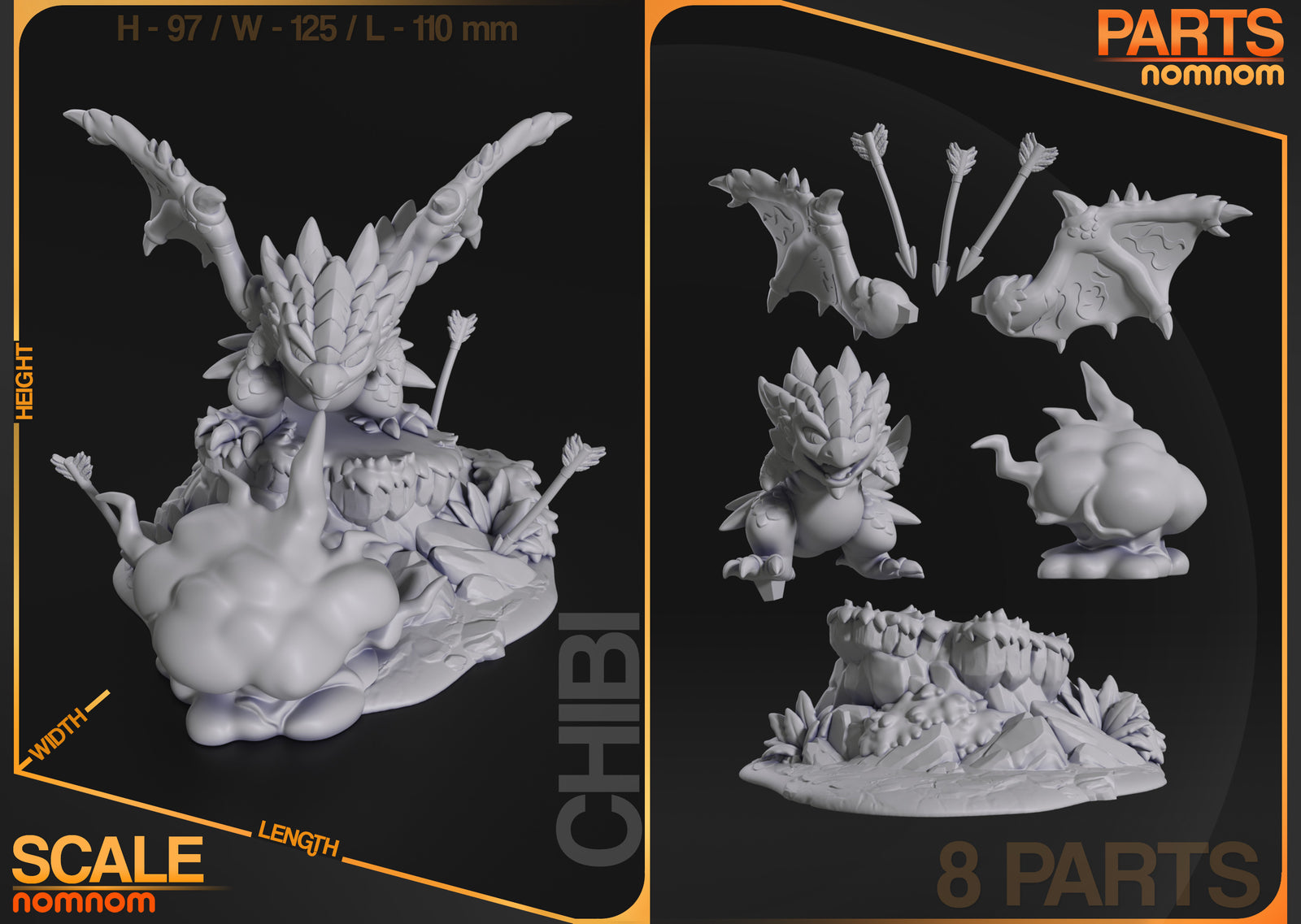 Unpainted Rathalos Chibi Nom Nom