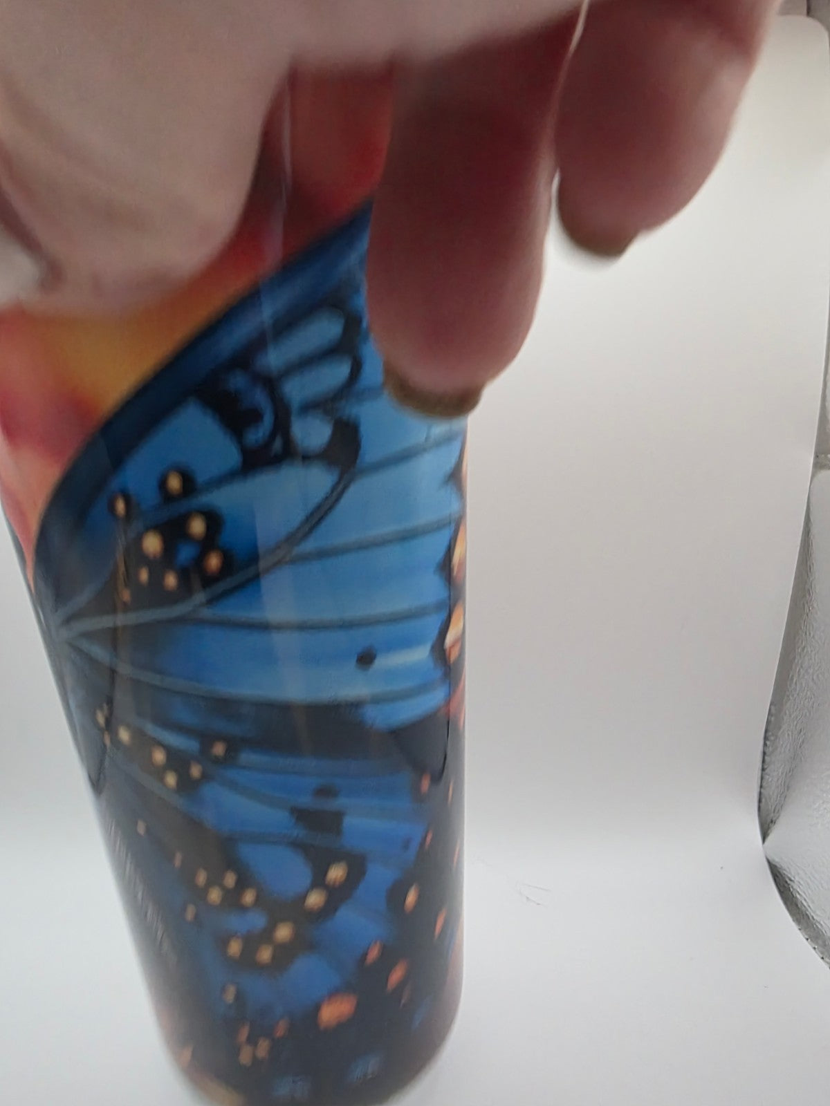 20 Ounce Metal Tumbler with lid and straw and box Butterfly