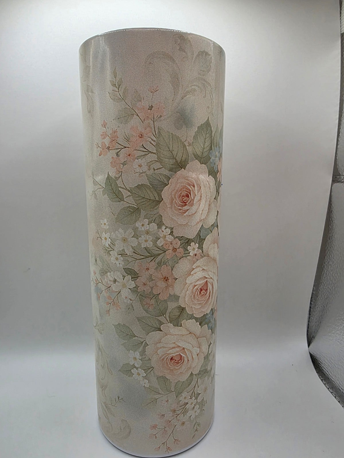 20 Ounce Metal Tumbler with lid and straw and box Flowers