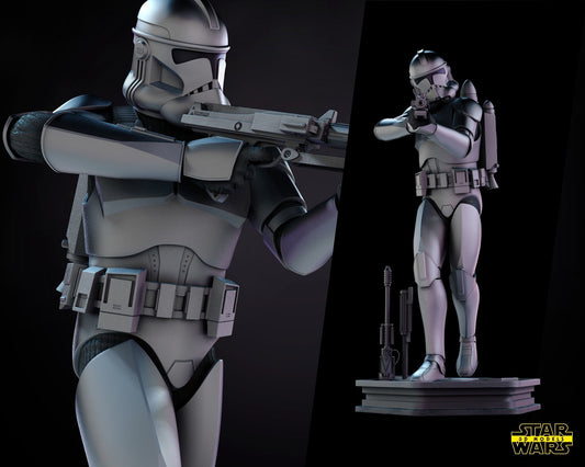 Unpainted Clone Trooper Sculpture Star Wars