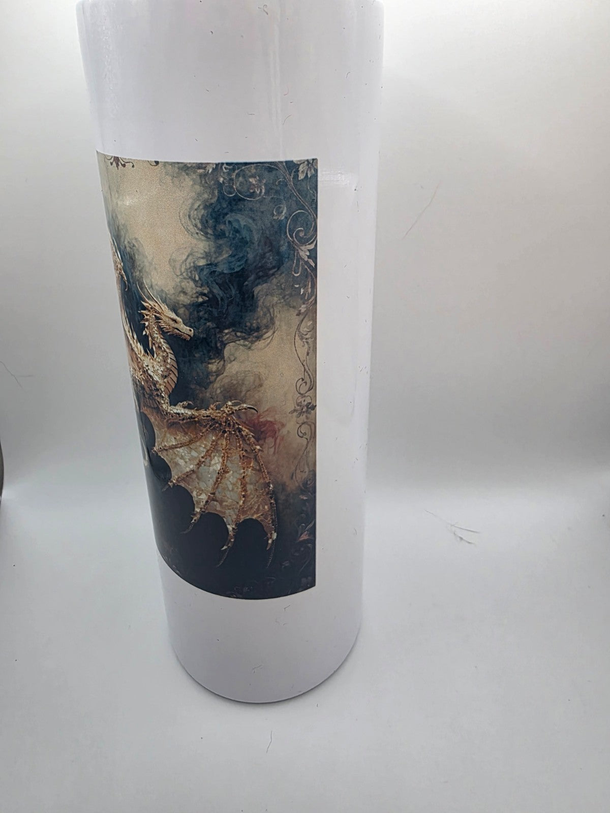 20 Ounce Metal Tumbler with lid and straw and box Dragon