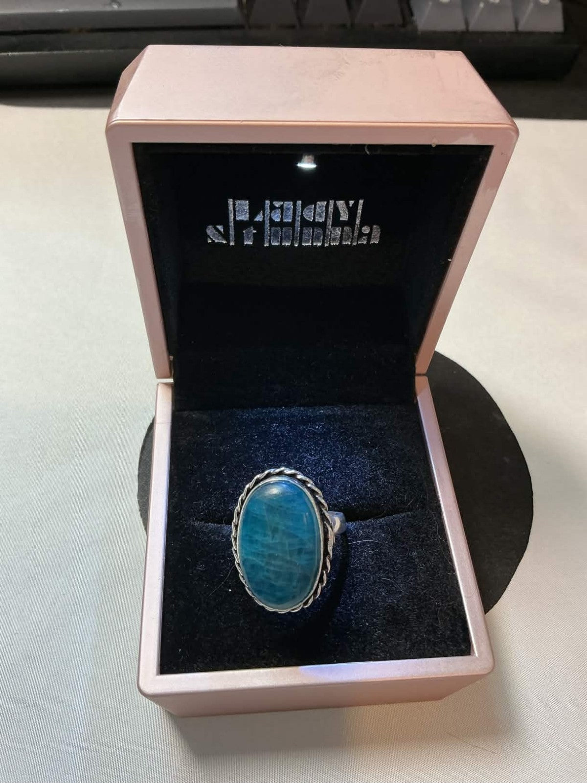 sterling silver ring featuring a blue turquoise stone, likely handcrafted in a N